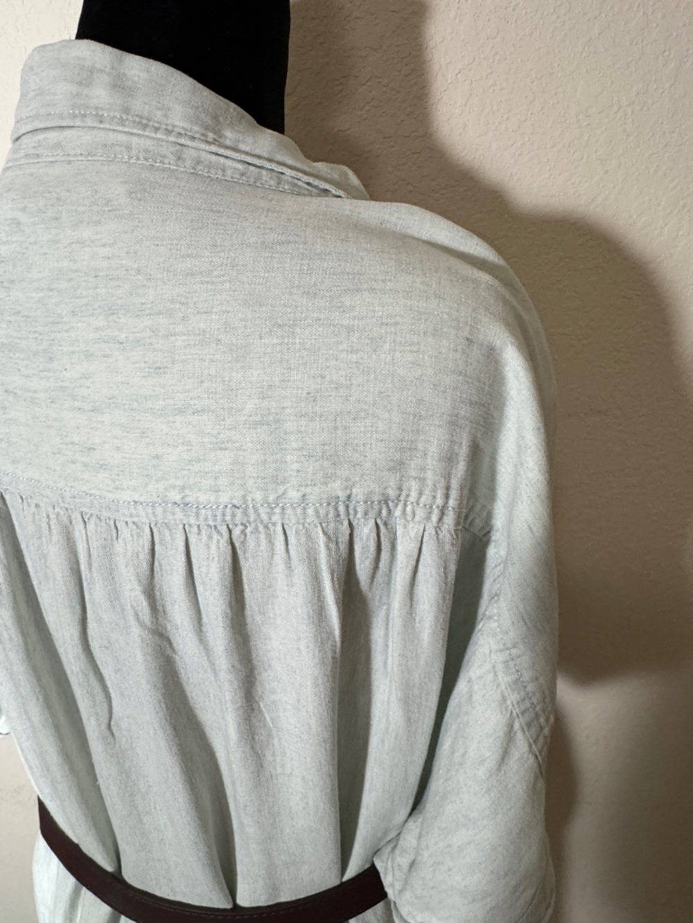 Faherty Breeze Lyocell Linen Shirt Dress Icy Blue Oversized Sz XL NWOT - Picture 6 of 10